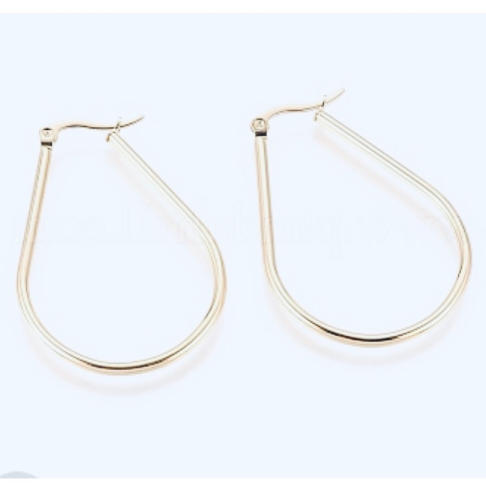 Hypoallergenic Stainless Steel Hoop Large Earrings 2” NEW